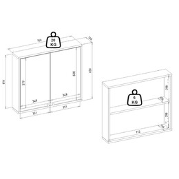 Καθρέπτης Μπάνιου Lilian Μegapap Χρώμα Atlantic Pine 75x14,6x65εκ.