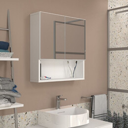 Καθρέπτης Μπάνιου Trama Μegapap Χρώμα Λευκό 60x16,8x65εκ.