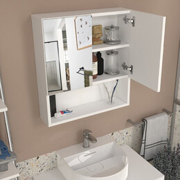 Καθρέπτης Μπάνιου Trama Μegapap Χρώμα Λευκό 60x16,8x65εκ.