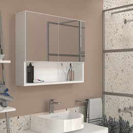 Καθρέπτης Μπάνιου Trama Μegapap Χρώμα Λευκό 75x16,8x65εκ.