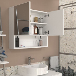 Καθρέπτης Μπάνιου Trama Μegapap Χρώμα Λευκό 75x16,8x65εκ.