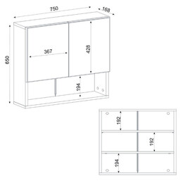 Καθρέπτης Μπάνιου Trama Μegapap Χρώμα Λευκό 75x16,8x65εκ.