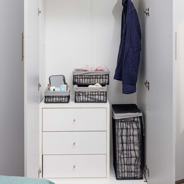 Estia Καλαθι Απλυτων Nest 37x22x55cm 2 Θεσεων Μαυρο