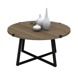 Τραπεζάκι Σαλονιού Mauricio Megapap Χρώμα Καρυδί - Ανθρακί 78x78x43εκ.