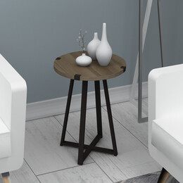 Βοηθητικό Τραπεζάκι Pedro Megapap Χρώμα Καρυδί - Ανθρακί 44x44x58εκ.