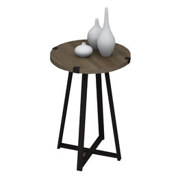 Βοηθητικό Τραπεζάκι Pedro Megapap Χρώμα Καρυδί - Ανθρακί 44x44x58εκ.