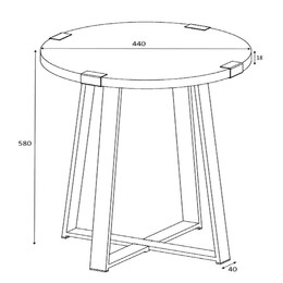 Βοηθητικό Τραπεζάκι Pedro Megapap Χρώμα Καρυδί - Ανθρακί 44x44x58εκ.