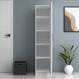 Ντουλάπα Ρούχων Ricardo Megapap Μονόφυλλη Χρώμα Λευκό 40x51,8x181εκ.