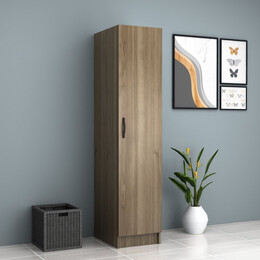 Ντουλάπα Ρούχων Ricardo Megapap Μονόφυλλη Χρώμα Καρυδί 40x51,8x181εκ.