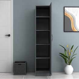 Ντουλάπα Ρούχων Ricardo Megapap Μονόφυλλη Χρώμα Ανθρακί 40x51,8x181εκ.