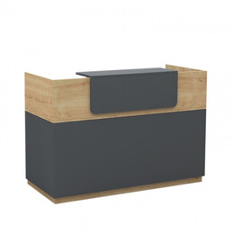 Γραφείο Reception Lemmon Megapap Χρώμα Φυσικό Οξιάς - Ανθρακί 120x70x110εκ.