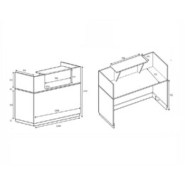 Γραφείο Reception Lemmon Megapap Χρώμα Φυσικό Οξιάς - Ανθρακί 120x70x110εκ.