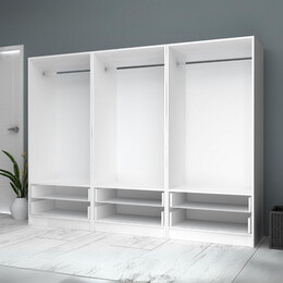 Ντουλάπα Ρούχων Ricardo Megapap Εξάφυλλη Χρώμα Λευκό 240x51,8x181εκ.