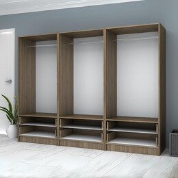 Ντουλάπα Ρούχων Ricardo Megapap Εξάφυλλη Χρώμα Καρυδί 240x51,8x181εκ.