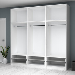 Ντουλάπα Ρούχων Ricardo Megapap Εξάφυλλη με Πατάρι Χρώμα Λευκό 240x51,8x240εκ.