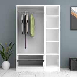 Ντουλάπα Ρούχων Ricardo Megapap Τρίφυλλη Χρώμα Λευκό 120x51,8x181εκ.