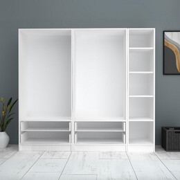 Ντουλάπα Ρούχων Ricardo Megapap Πεντάφυλλη Χρώμα Λευκό 200x51,8x181εκ.