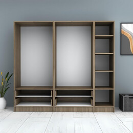 Ντουλάπα Ρούχων Ricardo Megapap Πεντάφυλλη Χρώμα Καρυδί 200x51,8x181εκ.