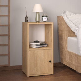 Κομοδίνο Vito Megapap Χρώμα Sapphire oak 34x30x66,4εκ.