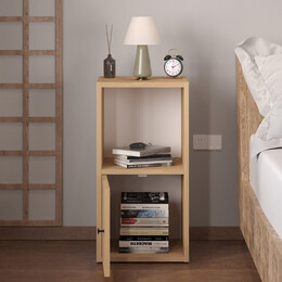 Κομοδίνο Vito Megapap Χρώμα Sapphire oak 34x30x66,4εκ.