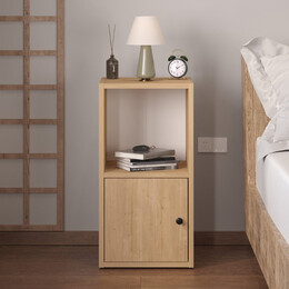 Κομοδίνο Vito Megapap Χρώμα Sapphire oak 34x30x66,4εκ.