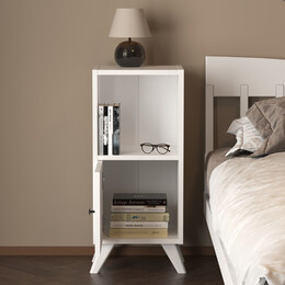 Κομοδίνο Vira Megapap Χρώμα Λευκό 34x30x78εκ.