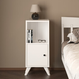 Κομοδίνο Vira Megapap Χρώμα Λευκό 34x30x78εκ.