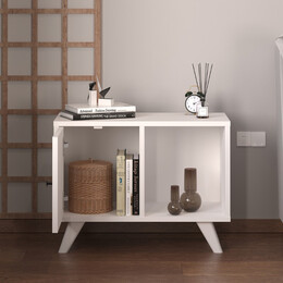 Κομοδίνο Rico Megapap Χρώμα Λευκό 65,2x30x49εκ.