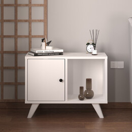 Κομοδίνο Rico Megapap Χρώμα Λευκό 65,2x30x49εκ.