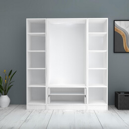 Ντουλάπα Ρούχων Ricardo Megapap Τετράφυλλη Χρώμα Λευκό 160x51,8x181εκ.