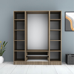 Ντουλάπα Ρούχων Ricardo Megapap Τετράφυλλη Χρώμα Καρυδί 160x51,8x181εκ.