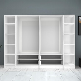 Ντουλάπα Ρούχων Ricardo Megapap Εξάφυλλη Χρώμα Λευκό 240x51,8x181εκ.