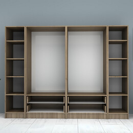 Ντουλάπα Ρούχων Ricardo Megapap Εξάφυλλη Χρώμα Καρυδί 240x51,8x181εκ.