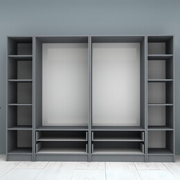 Ντουλάπα Ρούχων Ricardo Megapap Εξάφυλλη Χρώμα Ανθρακί 240x51,8x181εκ.