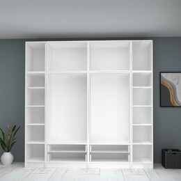 Ντουλάπα Ρούχων Ricardo Megapap Εξάφυλλη με Πατάρι Χρώμα Λευκό 240x51,8x240εκ.