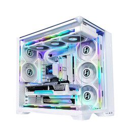 Lian Li O11 Vision Compact White - White EATX(under 280mm)/ATX 2 top panels 360AIO  Tower PC Case