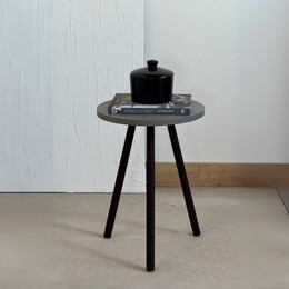 Βοηθητικό Τραπεζάκι Roma Megapap Χρώμα Γκρι Ρετρό 33,5x33,5x46εκ.