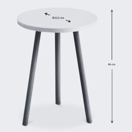 Βοηθητικό Τραπεζάκι Roma Megapap Χρώμα Γκρι Ρετρό 33,5x33,5x46εκ.