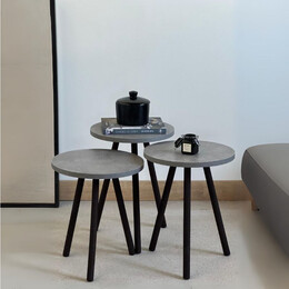 Βοηθητικά Τραπεζάκια Roma Megapap Χρώμα Γκρι Ρετρό