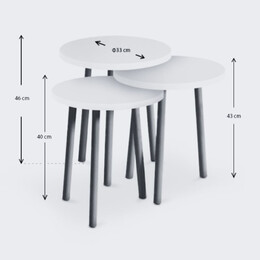 Βοηθητικά Τραπεζάκια Roma Megapap Χρώμα Γκρι Ρετρό