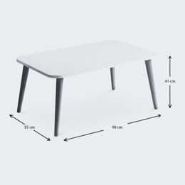 Τραπεζάκι Σαλονιού Soul Megapap από Μελαμίνη Χρώμα Γκρι Ρετρό 90x55x41εκ.