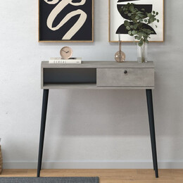 Κονσόλα Napoli Megapap Χρώμα Γκρι Ρετρό 90x29x88εκ.