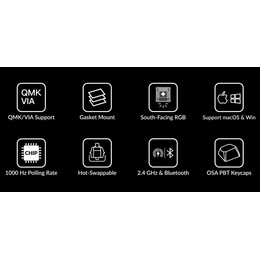 Keychron V1 Max (V1M-D1) QMK/VIA Wireless Custom Mechanical Keyboard Red Switch RGB 75% US Lay