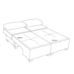 Καναπές - Κρεβάτι Πολυμορφικός Perenna Megapap Τριθέσιος Υφασμάτινος Χρώμα Κρεμ 233x93x83εκ.