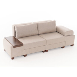 Καναπές - Κρεβάτι Πολυμορφικός Perenna Megapap Τριθέσιος Υφασμάτινος Χρώμα Κρεμ 233x93x83εκ.