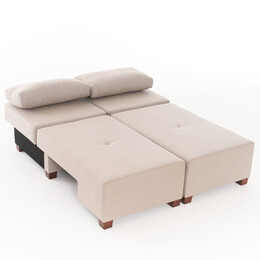 Καναπές - Κρεβάτι Πολυμορφικός Perenna Megapap Τριθέσιος Υφασμάτινος Χρώμα Κρεμ 233x93x83εκ.