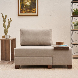 Πολυθρόνα - Κρεβάτι Perenna Megapap Υφασμάτινη Χρώμα Κρεμ 116x93x83εκ.