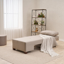 Πολυθρόνα - Κρεβάτι Perenna Megapap Υφασμάτινη Χρώμα Κρεμ 116x93x83εκ.