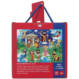 GODS OF OLYMPUS - BOOK AND 40 PCS. PUZZLE WITH STANDING PIECES