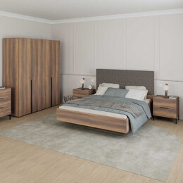 Κρεβάτι Oryana Megapap Χρώμα Καρυδί 160x200εκ.